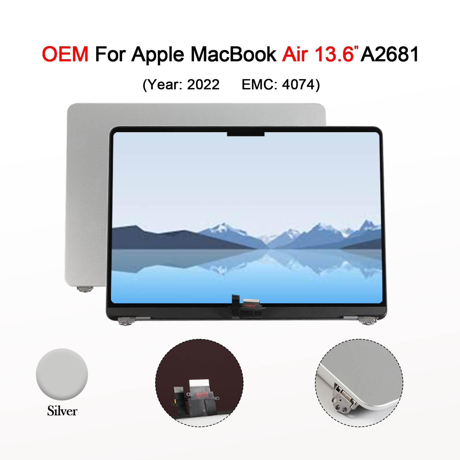 OEM Screen Replacement For Apple Macbook Air 13.6" 2022 A2681 LCD Display Parts 