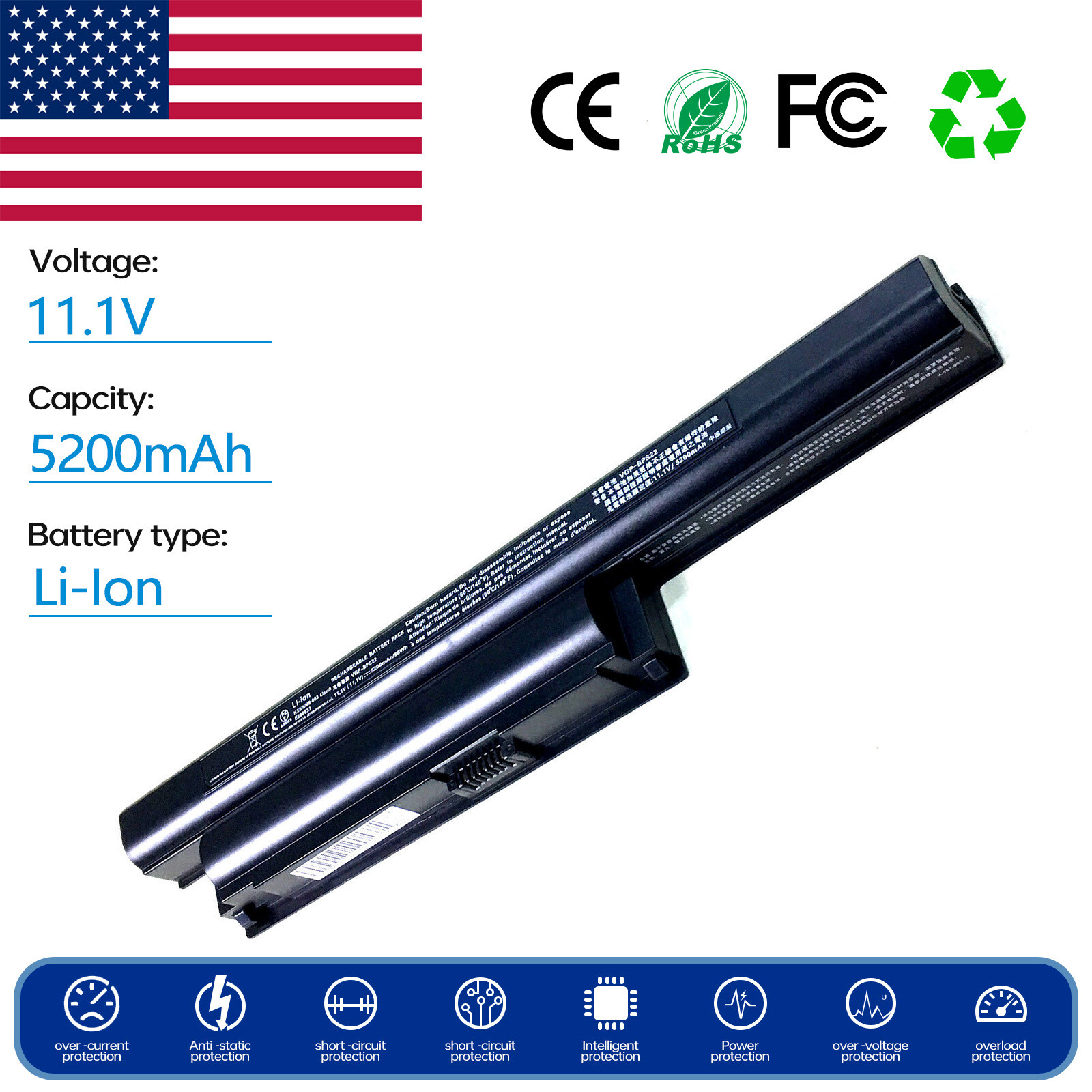 Battery for Sony Vaio VPCEE3E1E/WI VPCEE3L0E VPCEF2E1E/WI VPCEB28FX/L VPCEA2MGX