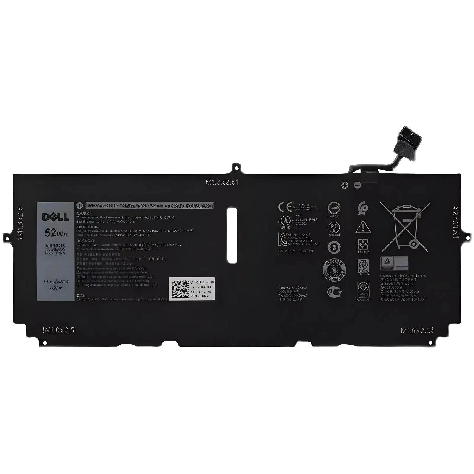 New Genuine 52Wh 7.6V 722KK Battery For Dell XPS 13 9310 9300 9380 0WN0N0 02XXFW