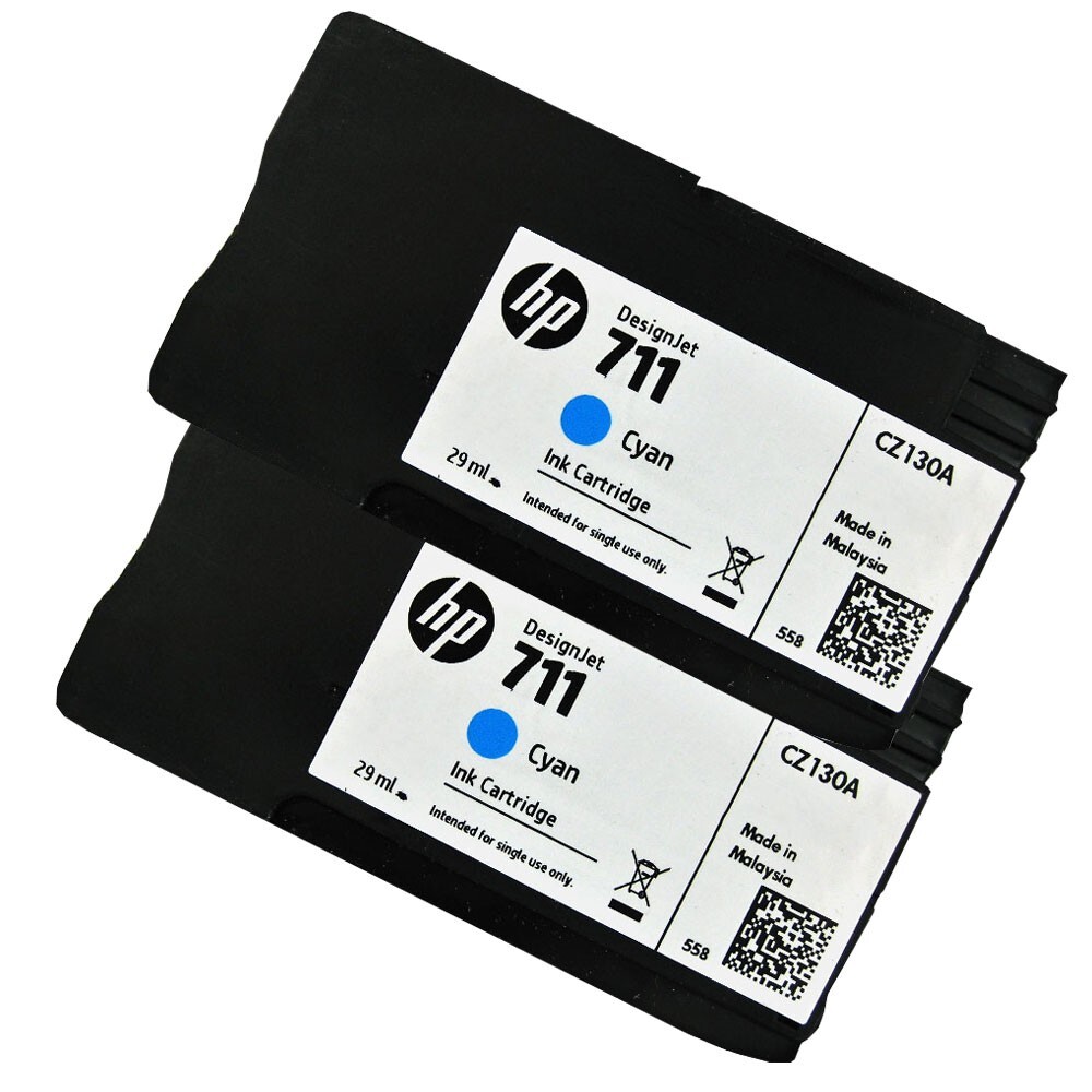 2PK Genuine HP 711 29ml Cyan Designerjet T100 24-in T525 24-in T520 24-inT520