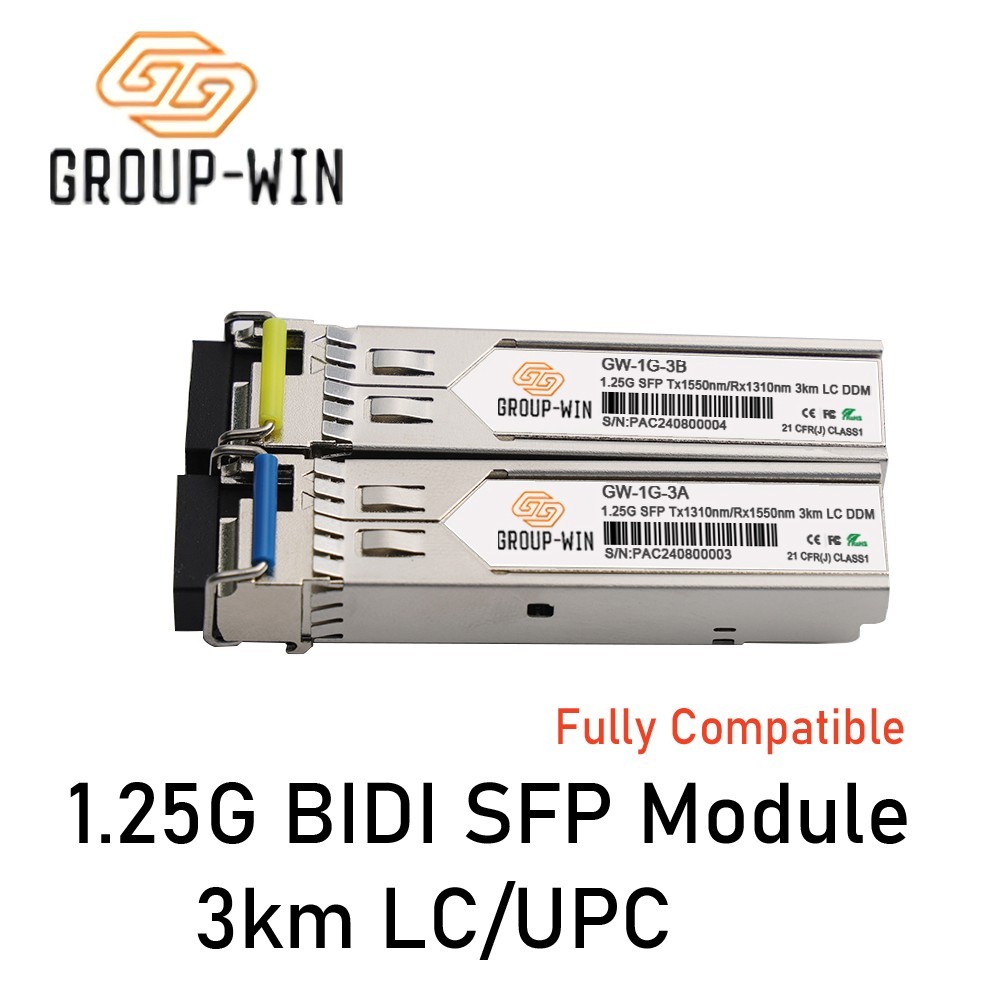 1.25G Bidi 3km Singlemode LC SFP Transceiver Module Single Fiber for 10 Pairs