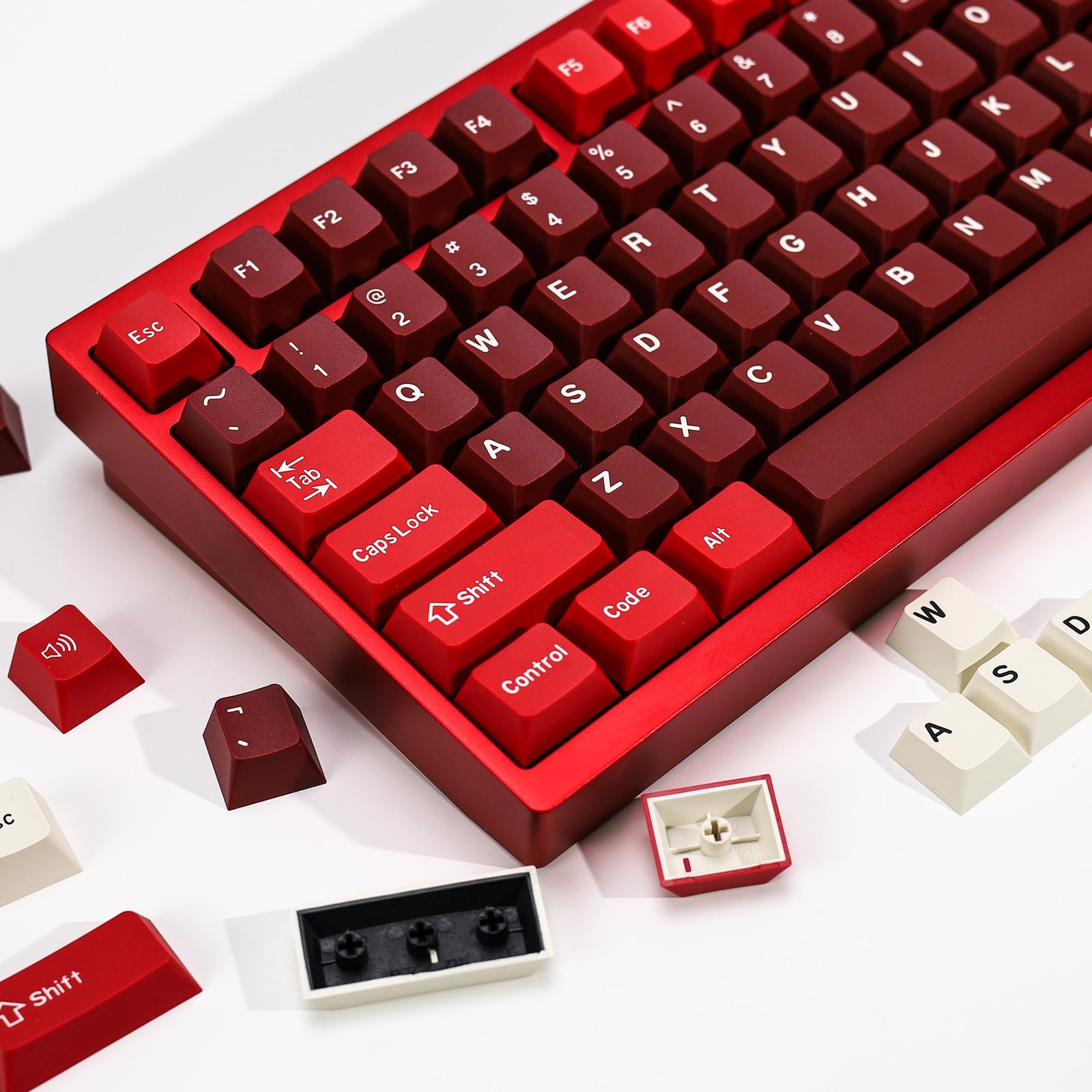 174 PCS Jamon PBT Red Keycap Set Fits 61/64/68/84/87/100/104/108 Keys