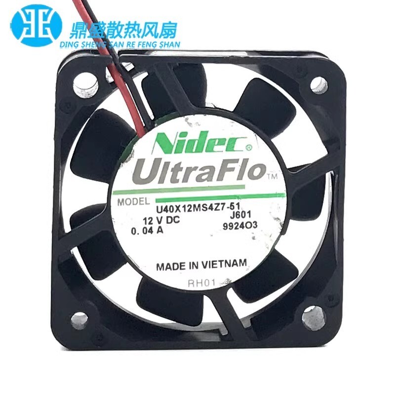 NIDEC U40X12MS4Z7-51 4010 DC12V 0.04A 4CM 2-Wire Silent Cooling Fan