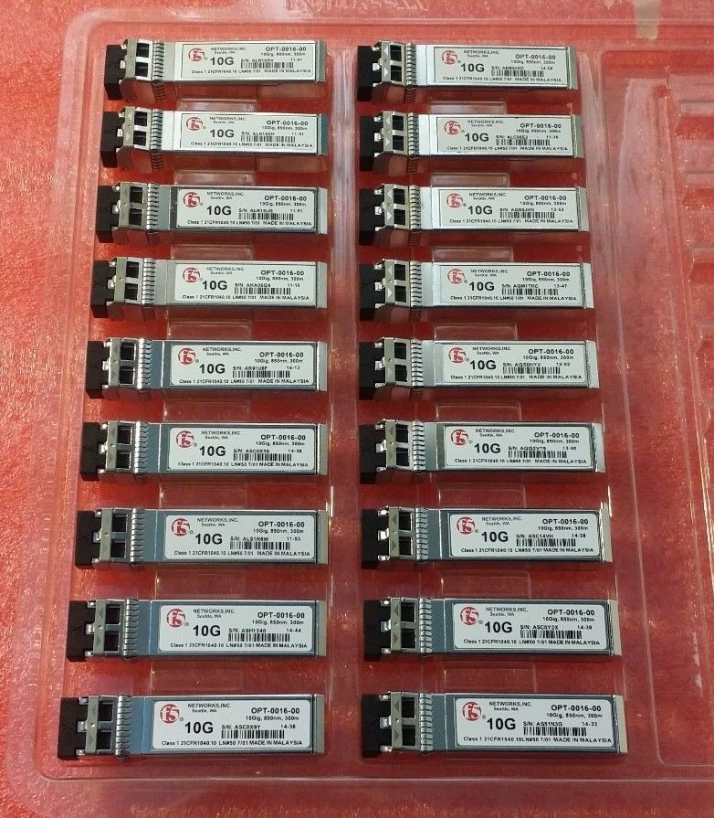 32x  F5 NETWORKS 10gbe OPT001600 F5UPGSFPR 10GBASESR SFP transceiver G1N