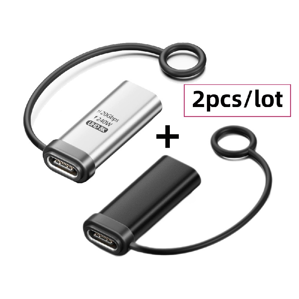 USB C Coupler 8K@60Hz 20Gbps Data Transfer,PD 240W Fast Charge Extension Adapter