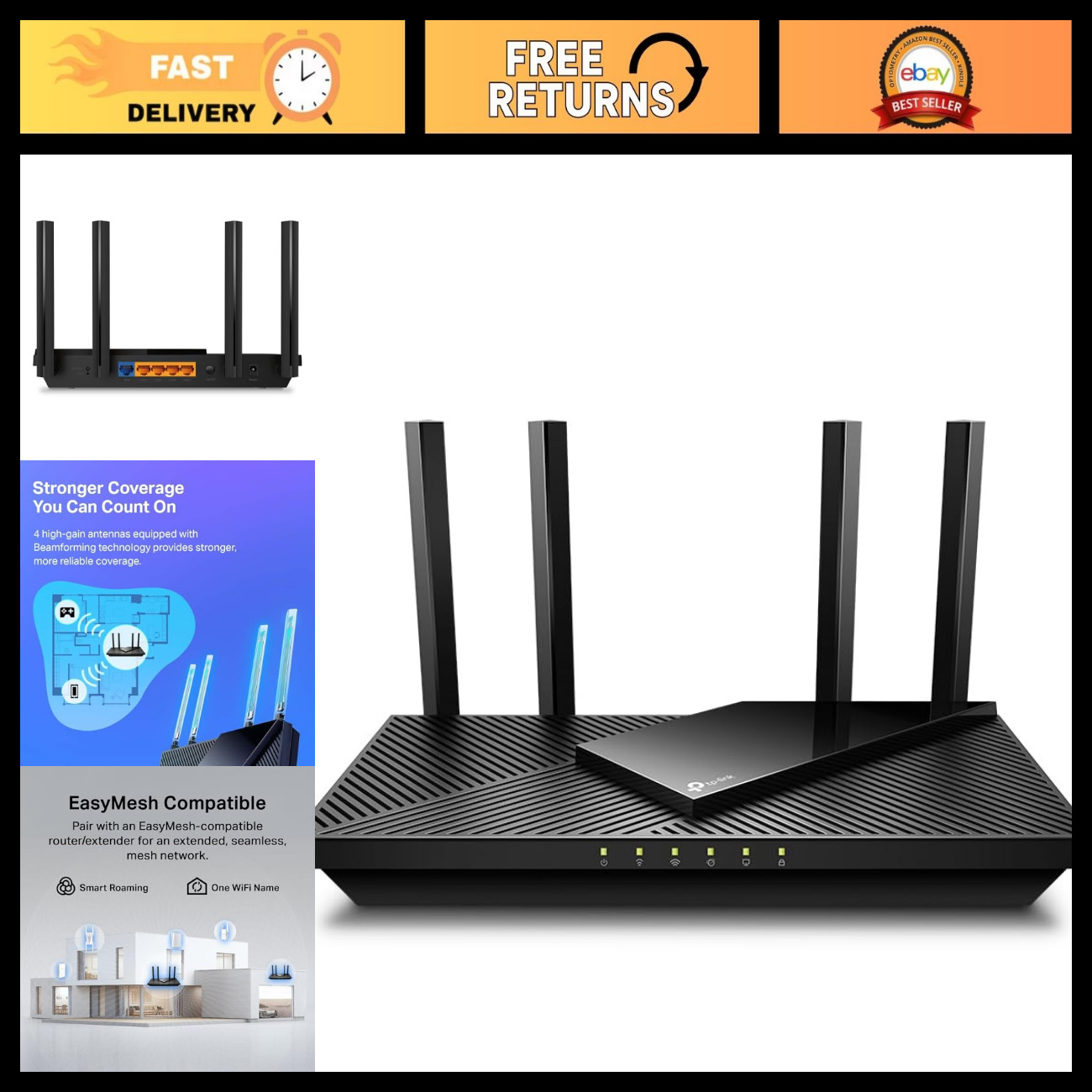High-Speed AX1800 WiFi 6 Router, Dual-Band, Gigabit Ethernet, Smart Home Ready