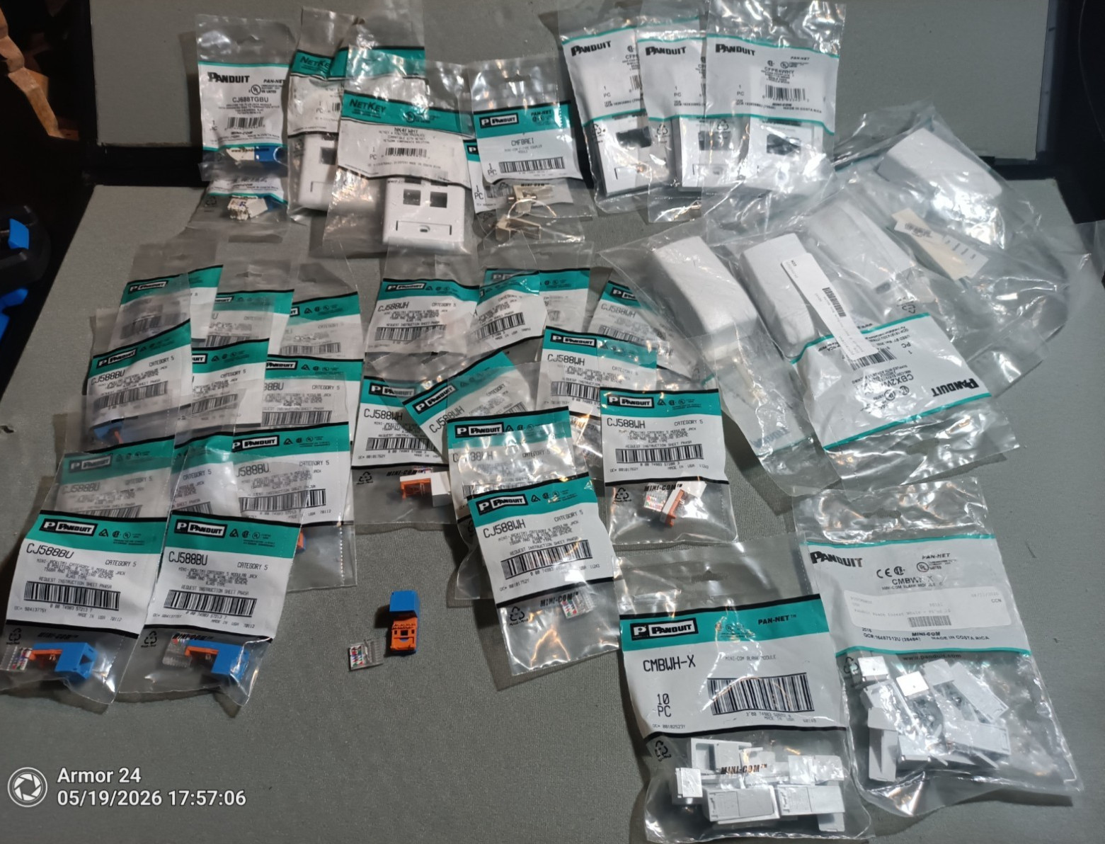 PANDUIT, MINI-JACK, Face Plates and Surface Box Lot