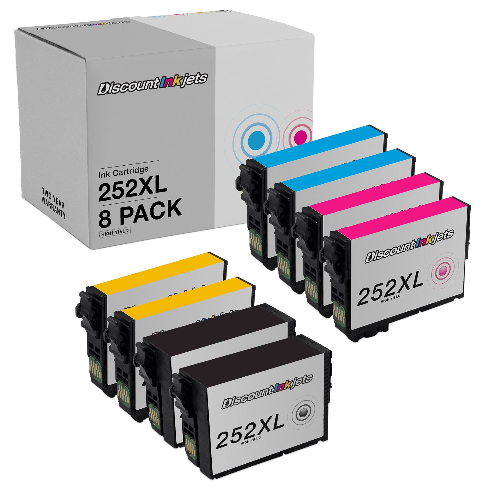 8PK Reman BLACK COLOR Ink for Epson T252XL 252XL WorkForce WF-7720DTWF WF-7710DW