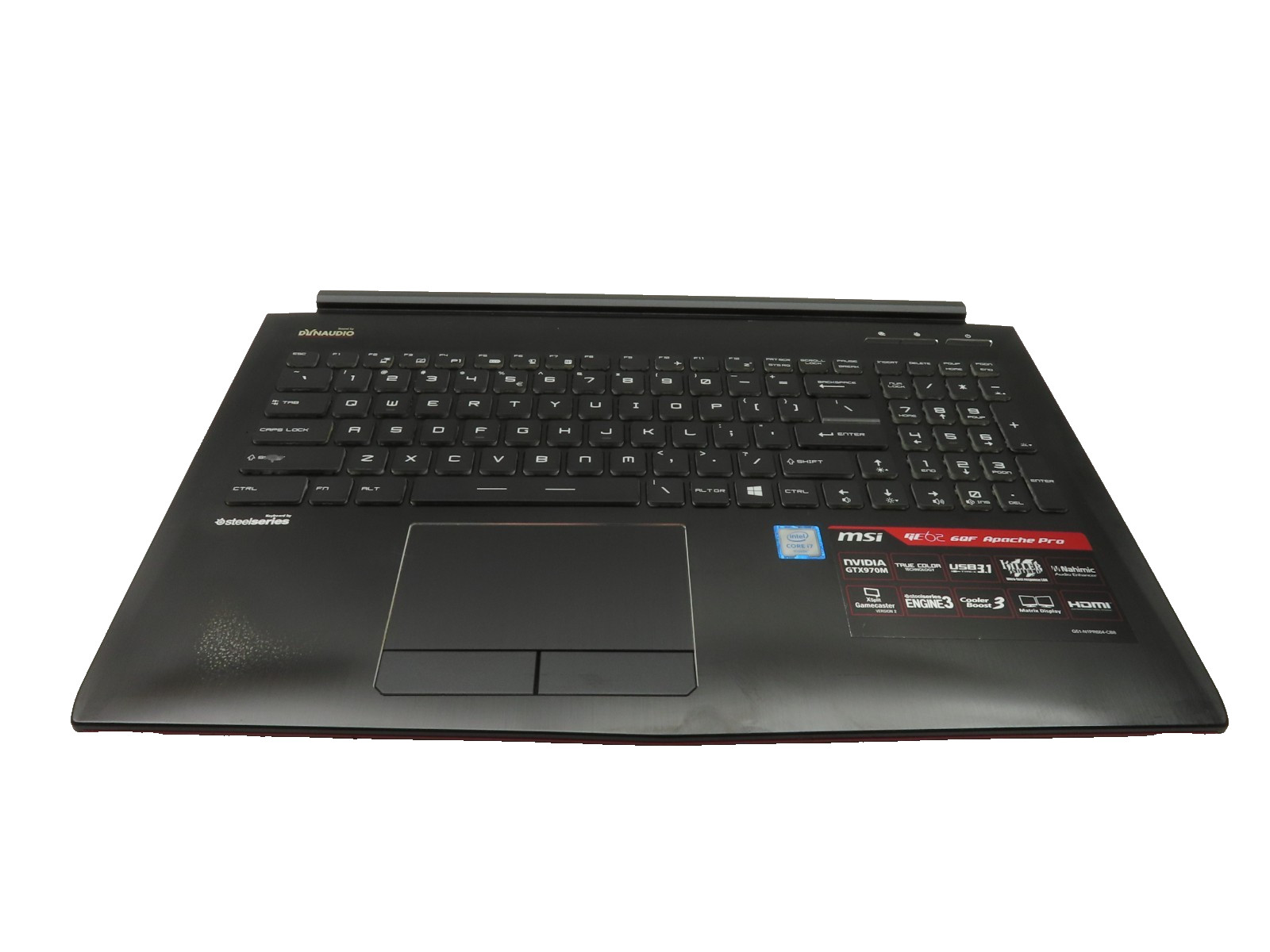 MSI GE62 6QF Apache Pro 15.6" Genuine Palmrest w/Touchpad Keyboard 3076J1C217Y31
