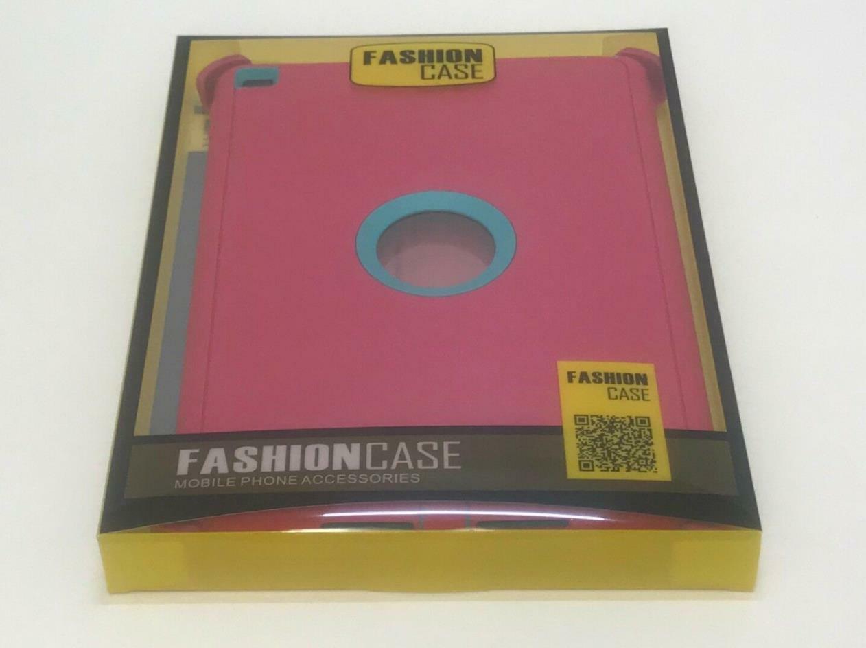 Heavy Duty Shock Proof Rugged Case Cover w/Stand For iPad 2 3 4 Pink & cyan