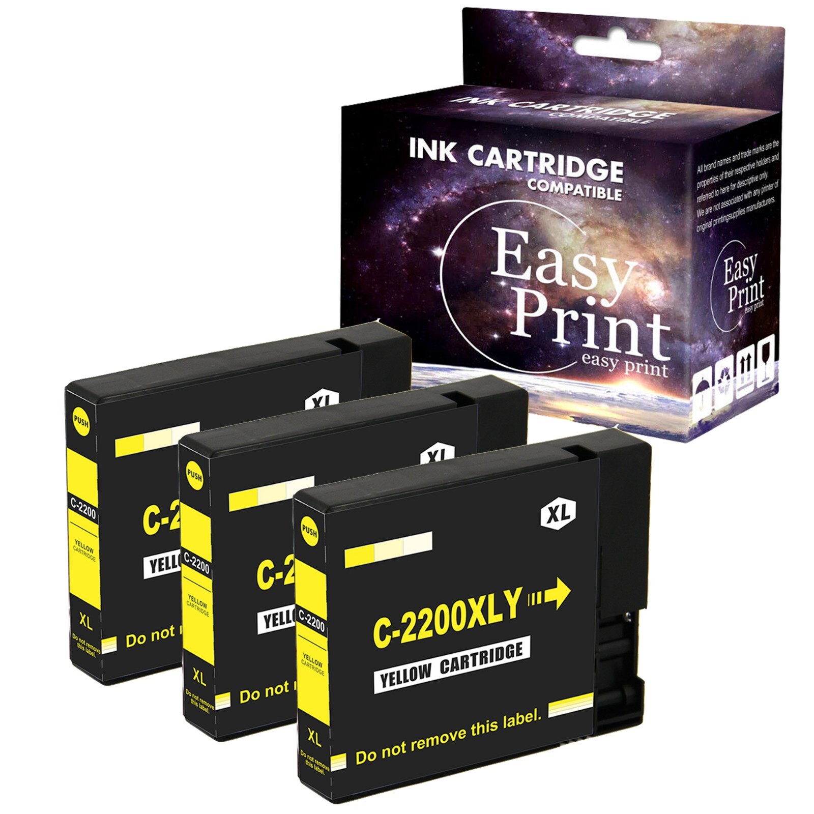 3PK PGI 2200 Ink Cartridge Yellow for Canon Maxify MB5420 iB4020 iB4120 Printer
