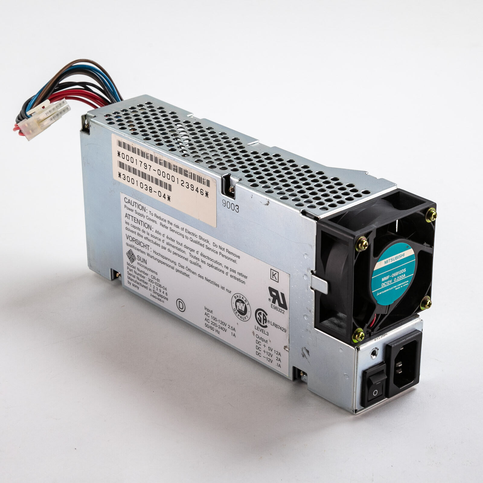 Genuine SUN Microsystems CR-81 300-1038-04 85W Power Supply Sparkstation