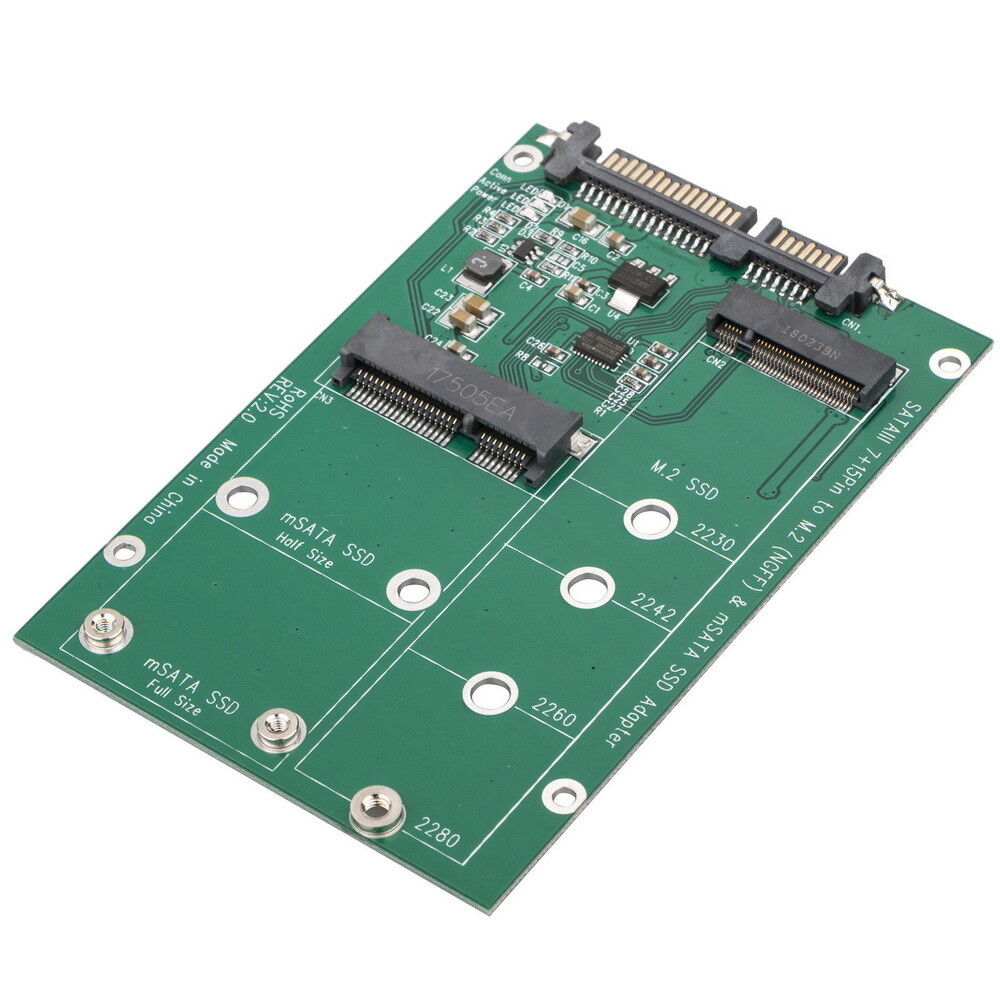 mSATA / M2 NGFF SSD to SATA Converter Adapter Combo Card M.2 2 In 1