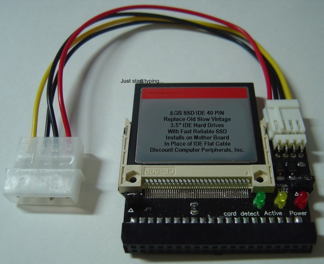8GB DOM SSD Replace Worn Out 3.5" IDE Drives with this 40 PIN IDE CF SSD Card