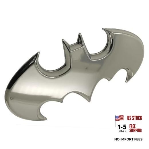 Batman 3D Car Badge () 3.8" 1989 Batwing Logo Chrome