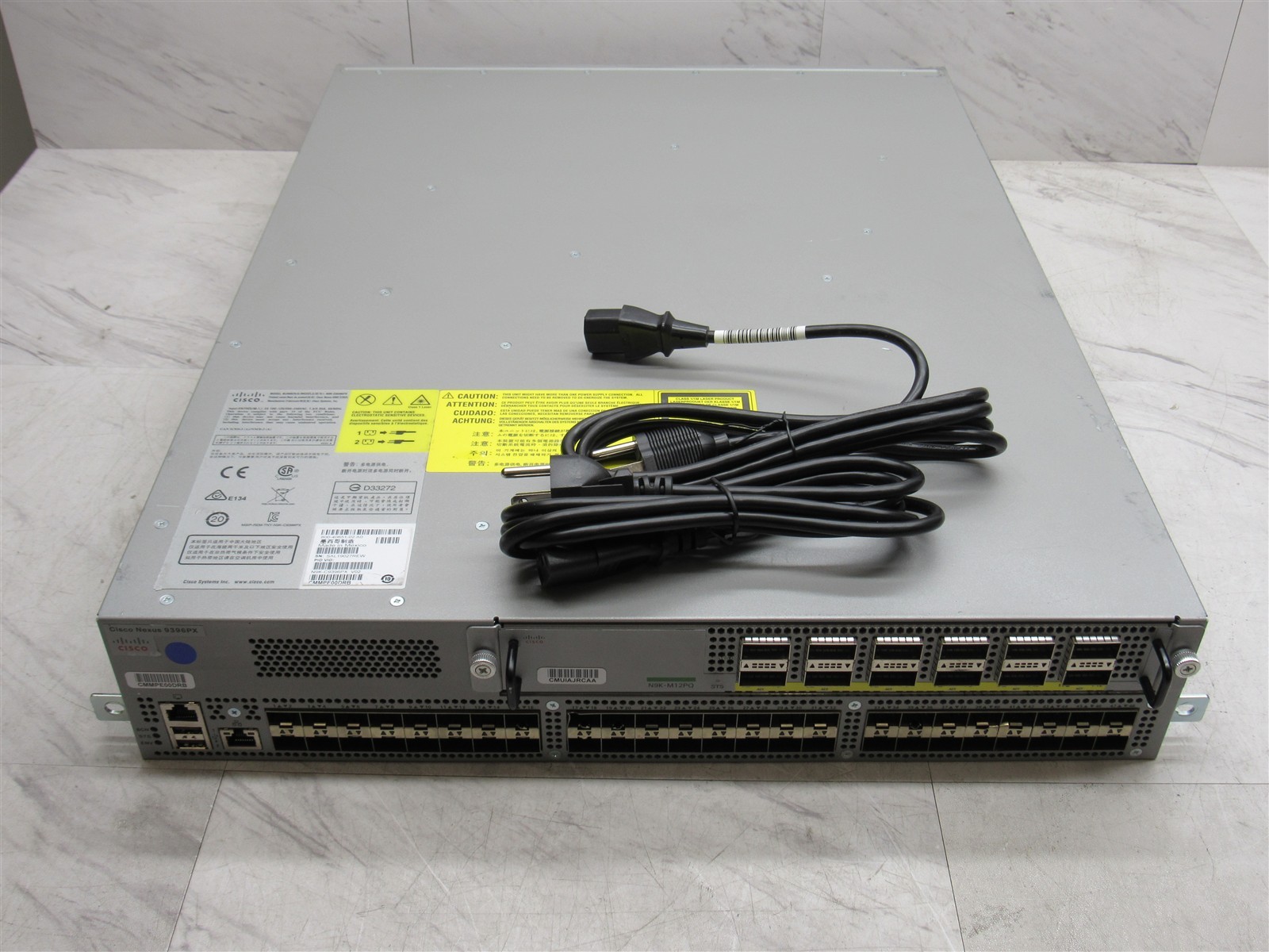 Cisco Nexus N9K-C9396PX 48-Port Network Switch w/ M12PQ Module + 2x PSU