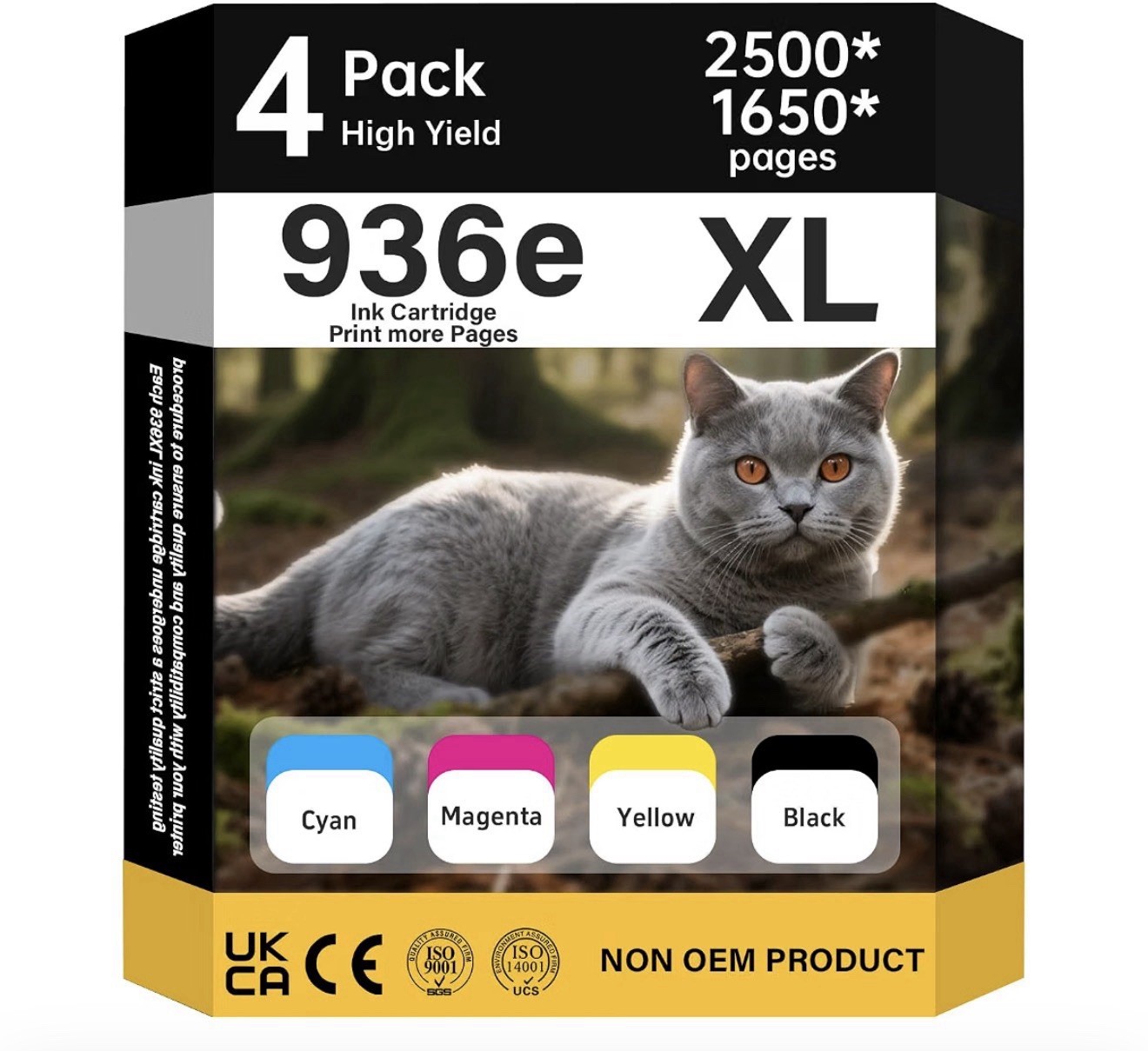 Reman 936XL 936e Ink Cartridges Combo Pack 4-Pk with Chip for HP 9130e