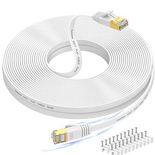 Cable de internet 100 pies viene con 20 abrazaderas para cables Cat 7 Ethernet