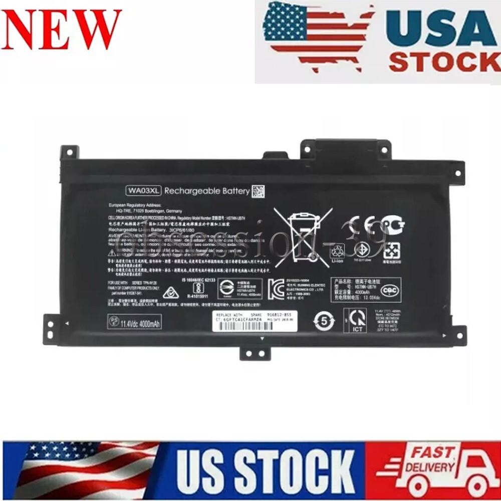 WA03XL 11.4V 48 Wh 4000 mAH Replacement Battery for HP 916812-855