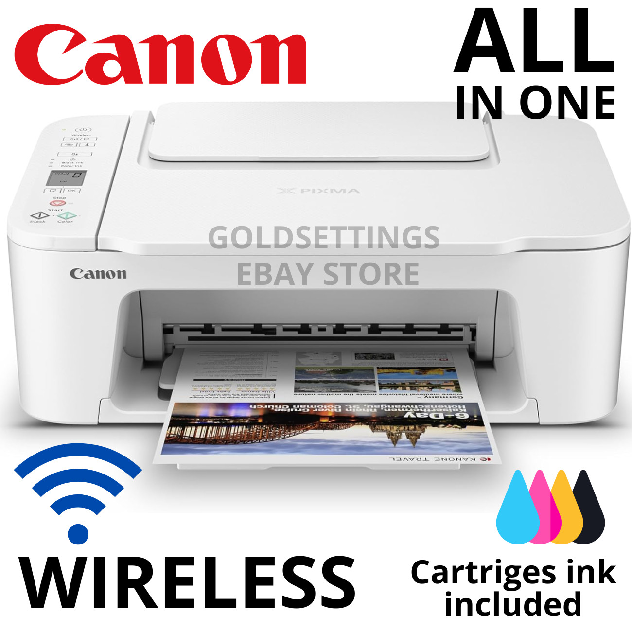 2026 Canon Wireless All In One Mobile Printer/Copy/Scan - Set Ink Included
