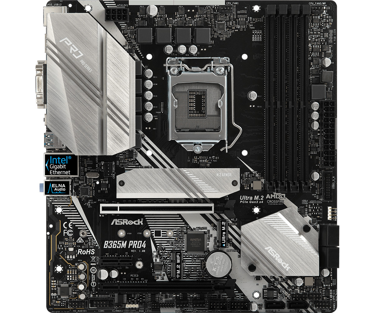 FOR ASRock B365M Pro4 LGA1151 HDMI DVI-D D-Sub 8/9th Gen Motherboard Test OK