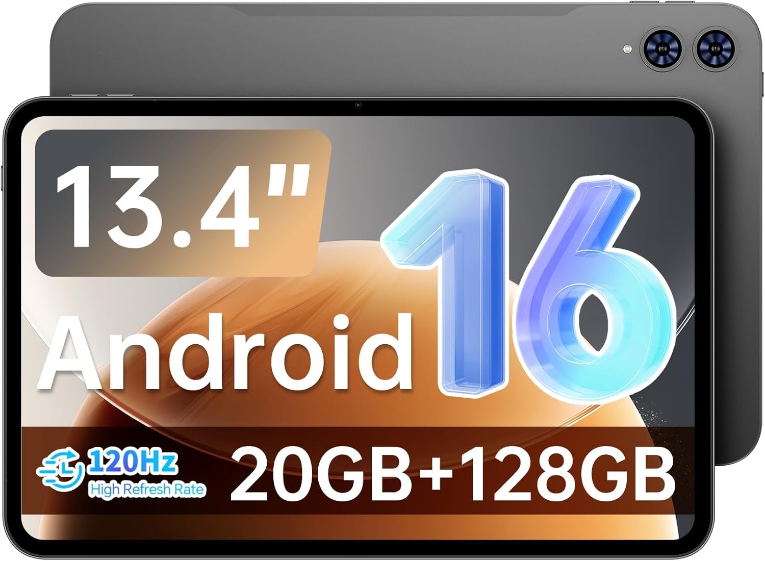 TECLAST Android 16 T65 13.4 inch Large Tablet, 20GB+128GB,120Hz 1920x1200 IPS Di