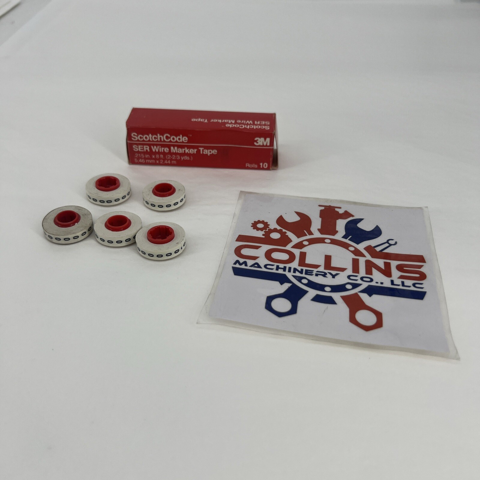 LOT OF 5 ROLLS NEW 3M SER-0 SCOTCHCODE SER WIRE MARKER TAPE Printed “0” RED NOS
