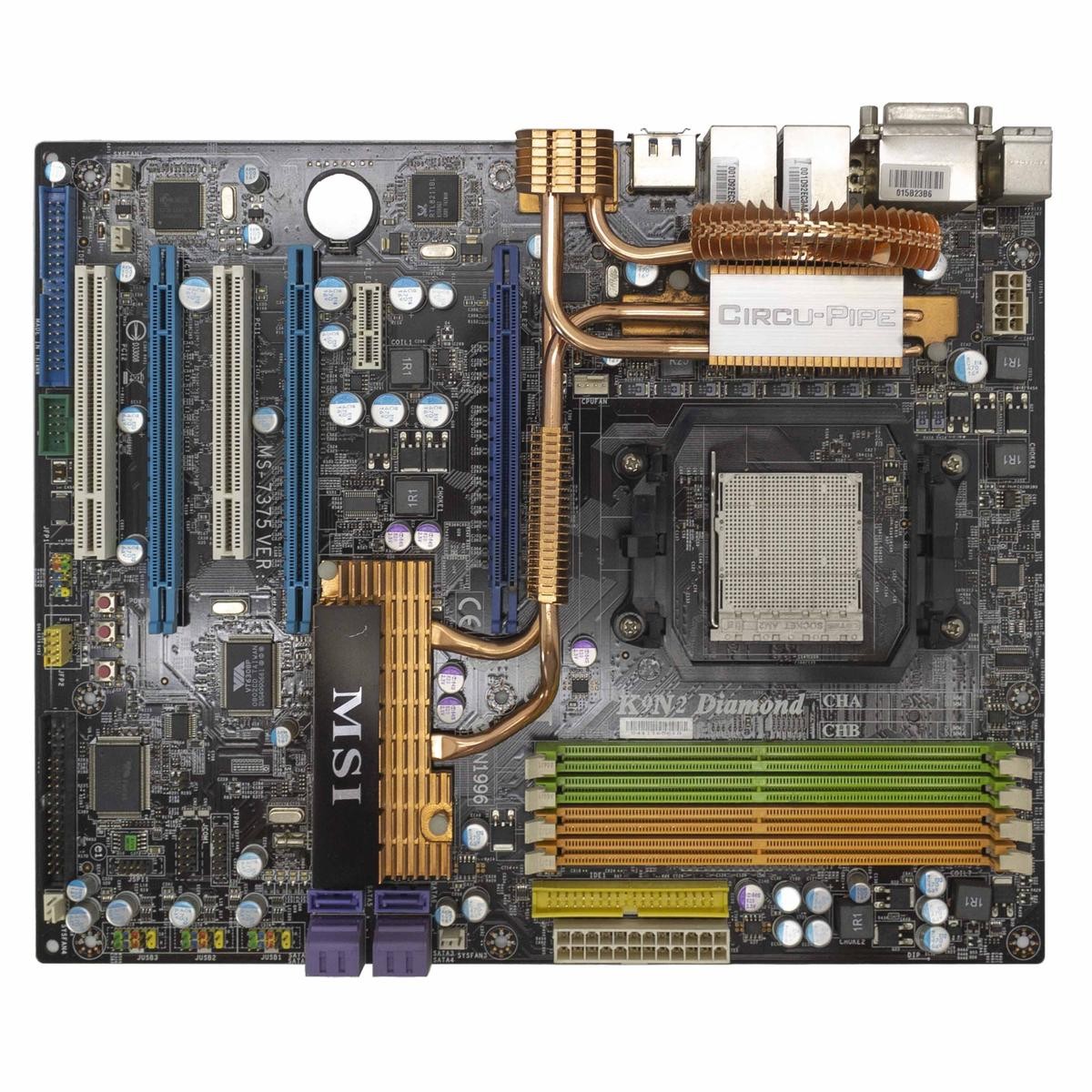 MSI K9N2 Diamond AM2 Motherboard + With Extreme X-Fi ATX 4 Slot Sound Card