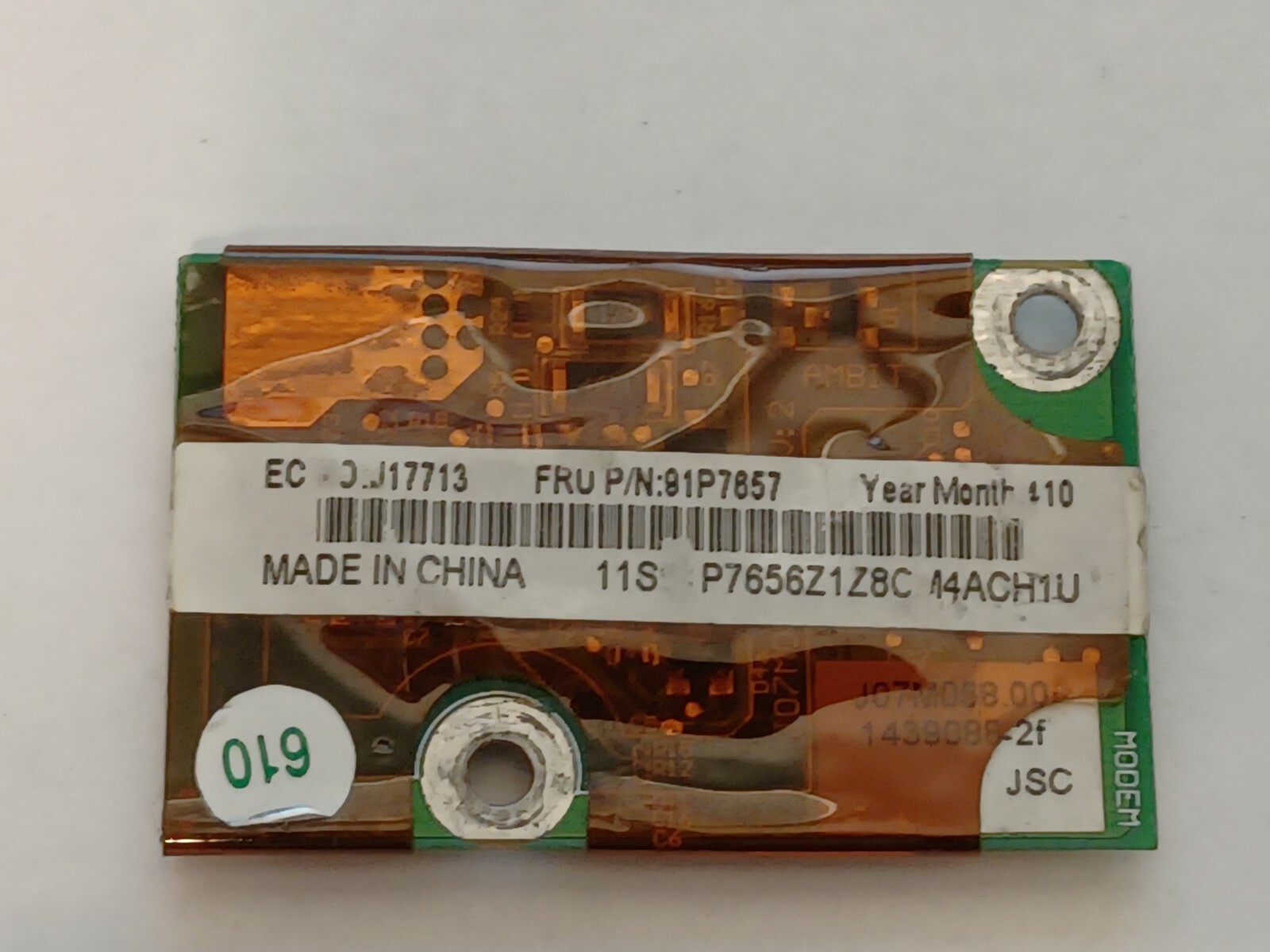 IBM ThinkPad Lenovo Modem T40 T41 T42- 91P7657- N10158