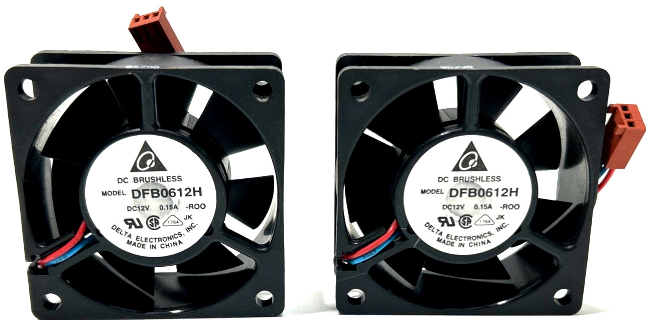 2PCS Delta DFB0612H 12V DC 0.15A Dual Ball Bearing Brushless PWM Fan