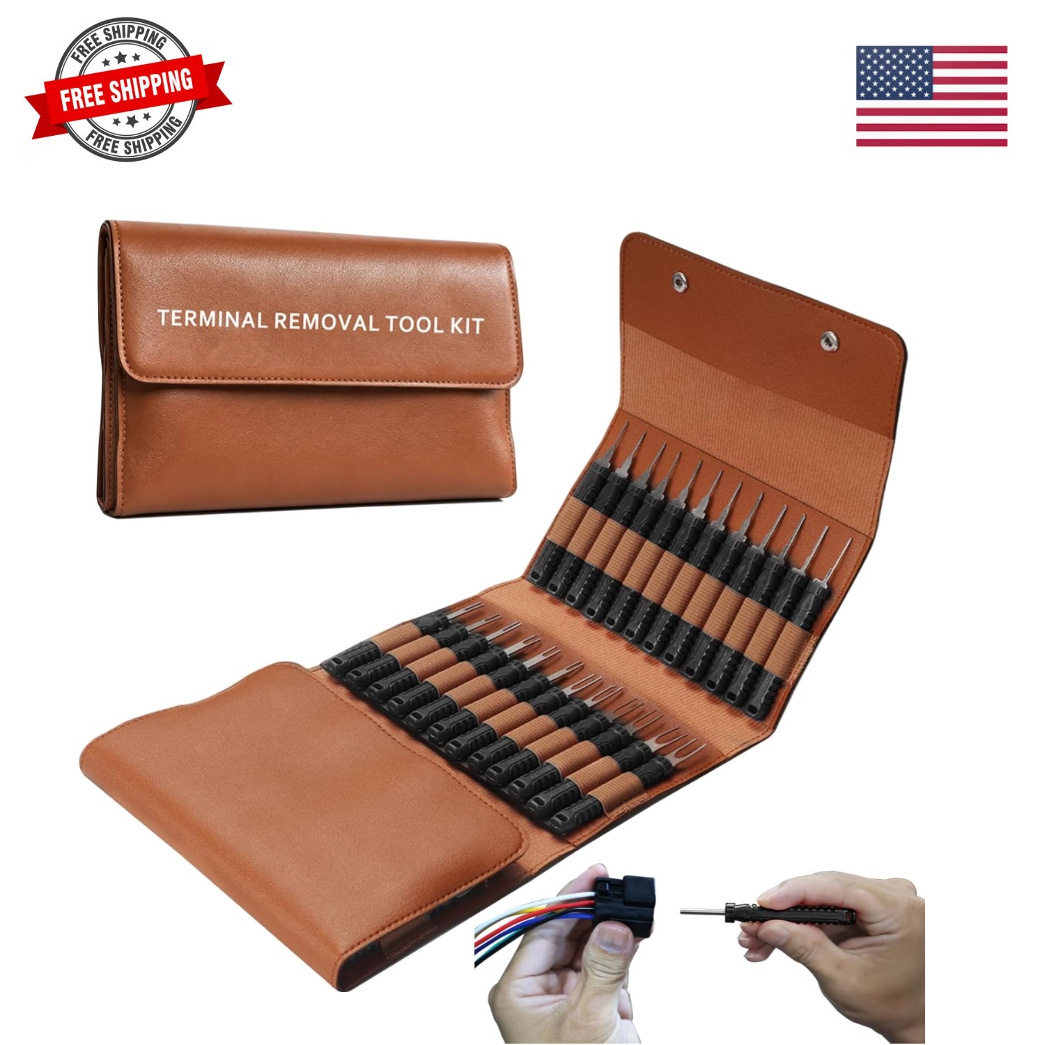 48 Pcs Terminal Removal Tools with Leather Case, Depinning Tool Kit | Connect...