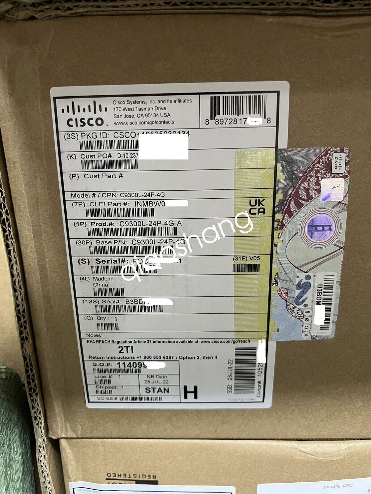 C9300L-24P-4G-A  Cisco  new via FedEx or DHL