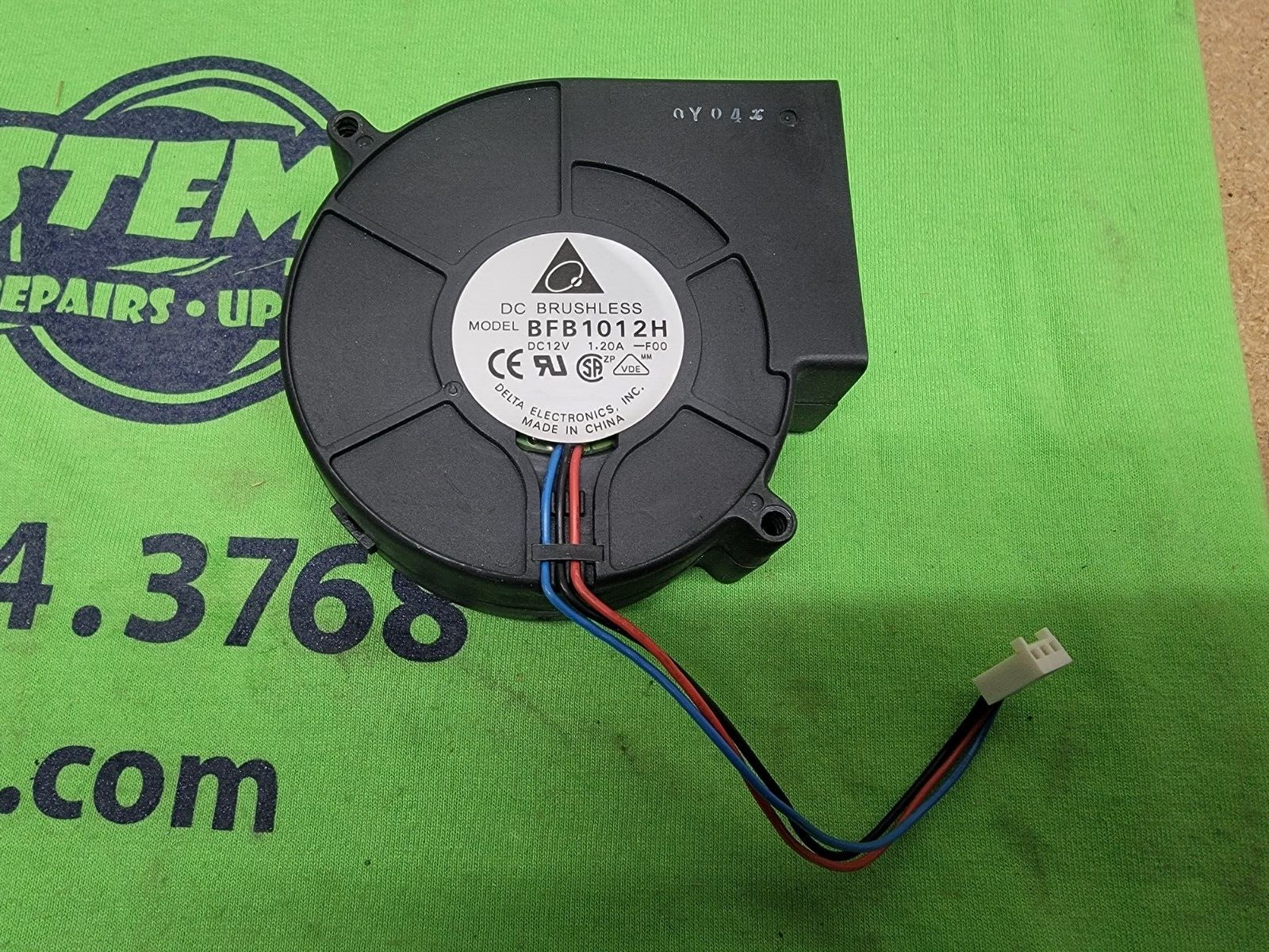 Used DELTA ELECT DC BRUSHLESS FAN MODEL BFB1012H / 12VDC / 1.20A / 3 ...