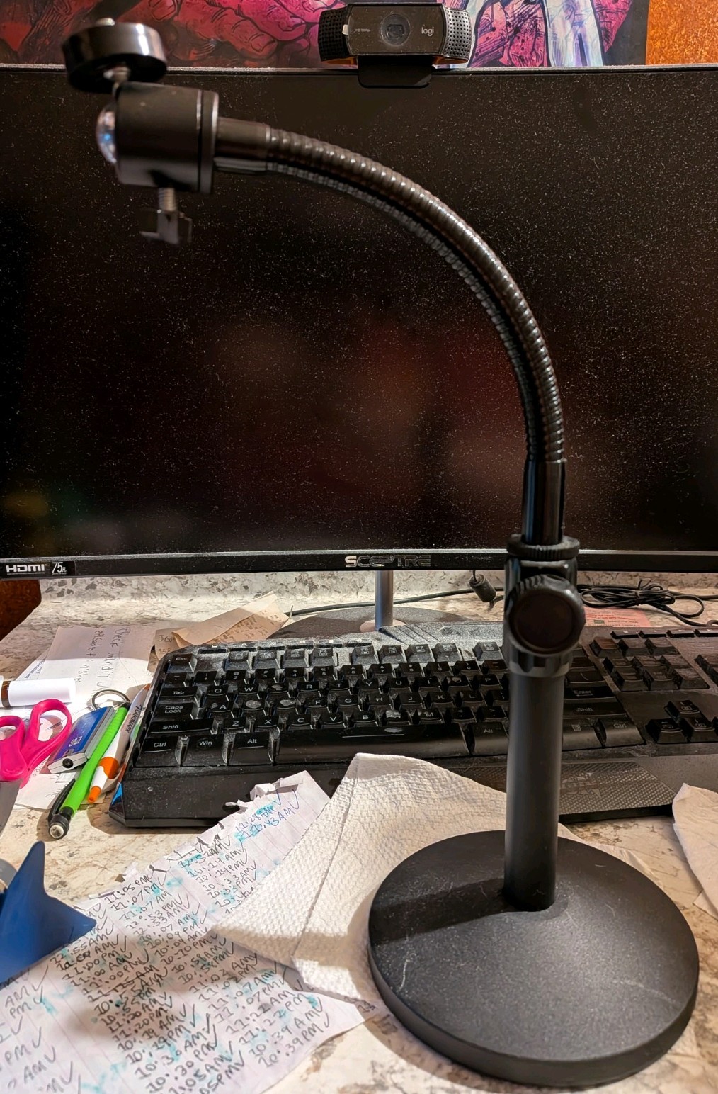 Webcam Stand for Desk, Camera Stand Mount Gooseneck Arm for 1 Gooseneck Stand