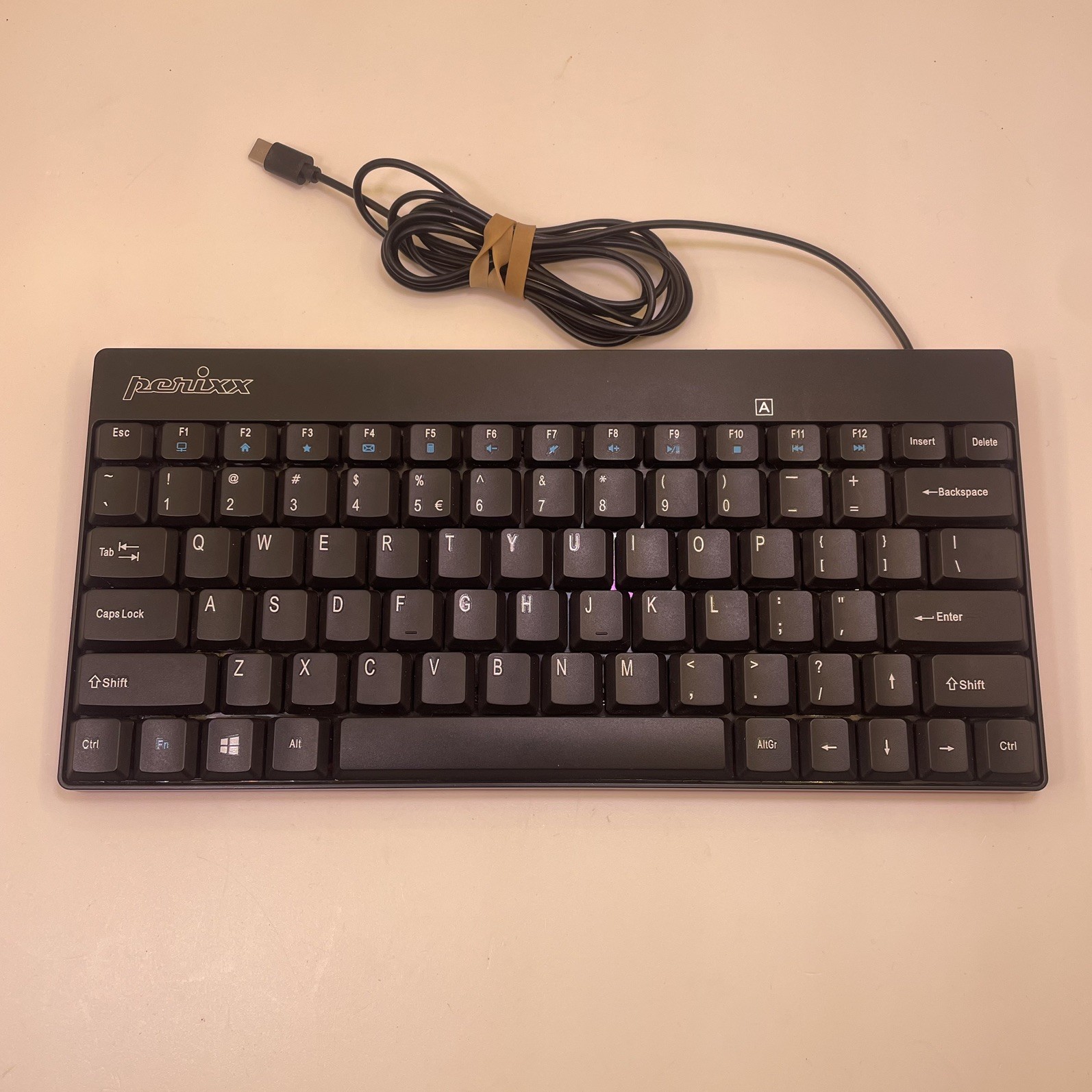 Perixx Periboard-422 Wired USB-C Mini Computer Keyboard Black Us English