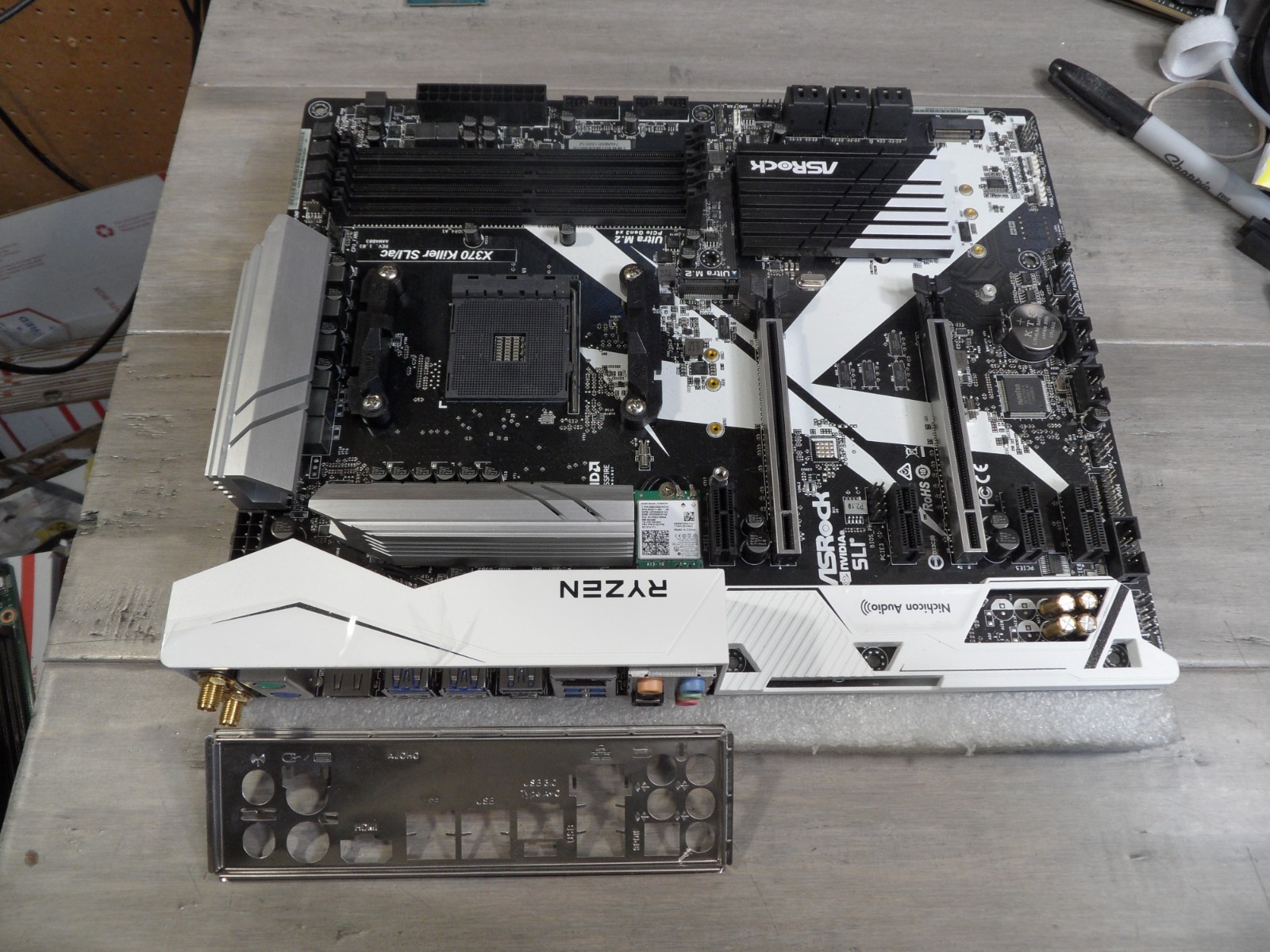ASRock X370 Killer SLI/ac Motherboard For Parts Fans Spin No Video