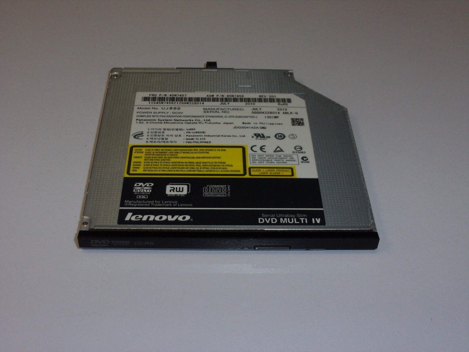 Genuine Lenovo T410S T420S T430S MULTI BURNER DRIVE DVD-RW 45N7457 45N453 USA