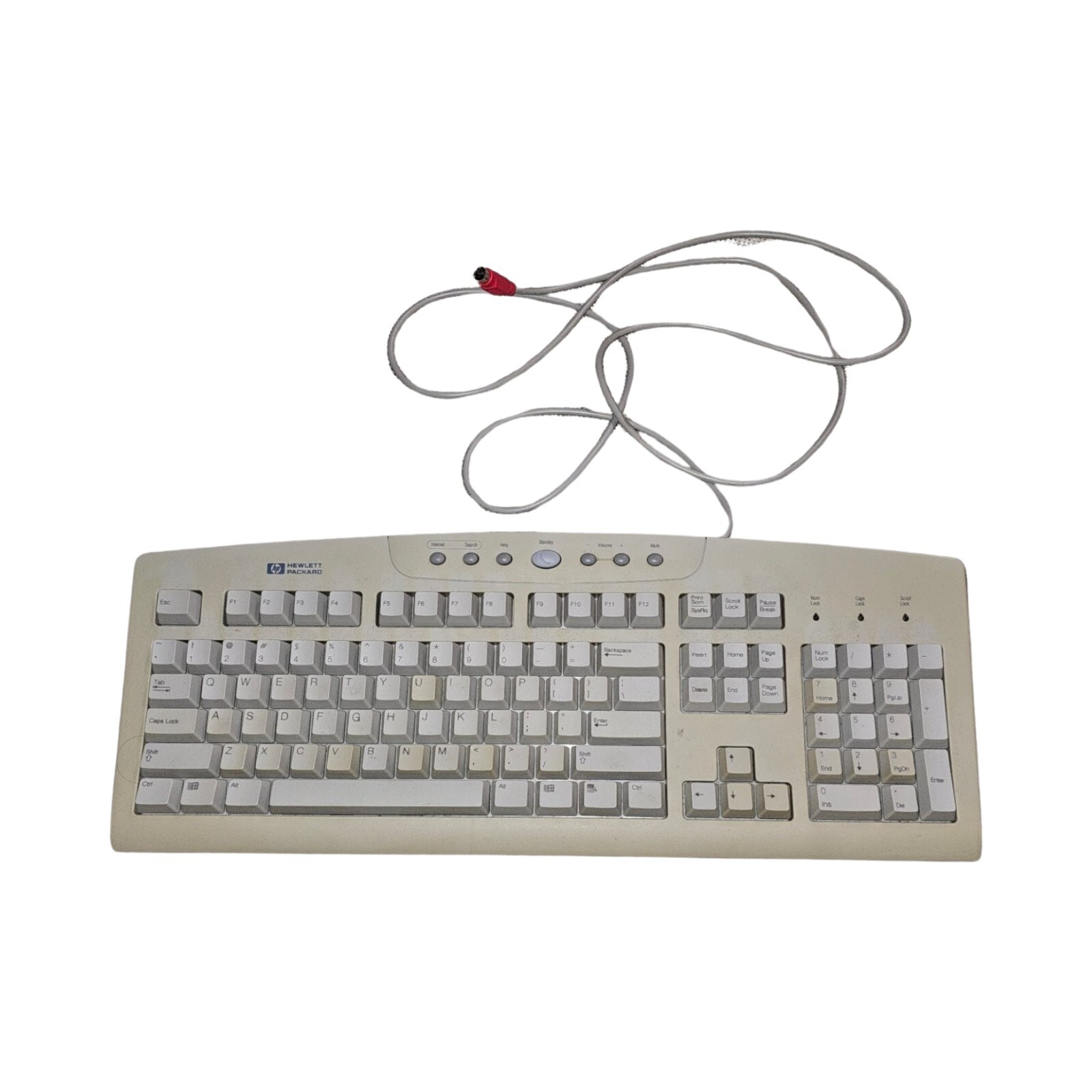HP 5183-7399 PS/2 Wired Keyboard Beige Hewlett Packard Vintage Computer Keyboard