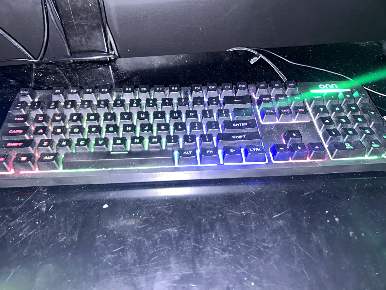 onn. LED Gaming Keyboard Wired USB RGB Illuminated QWERTY English Black