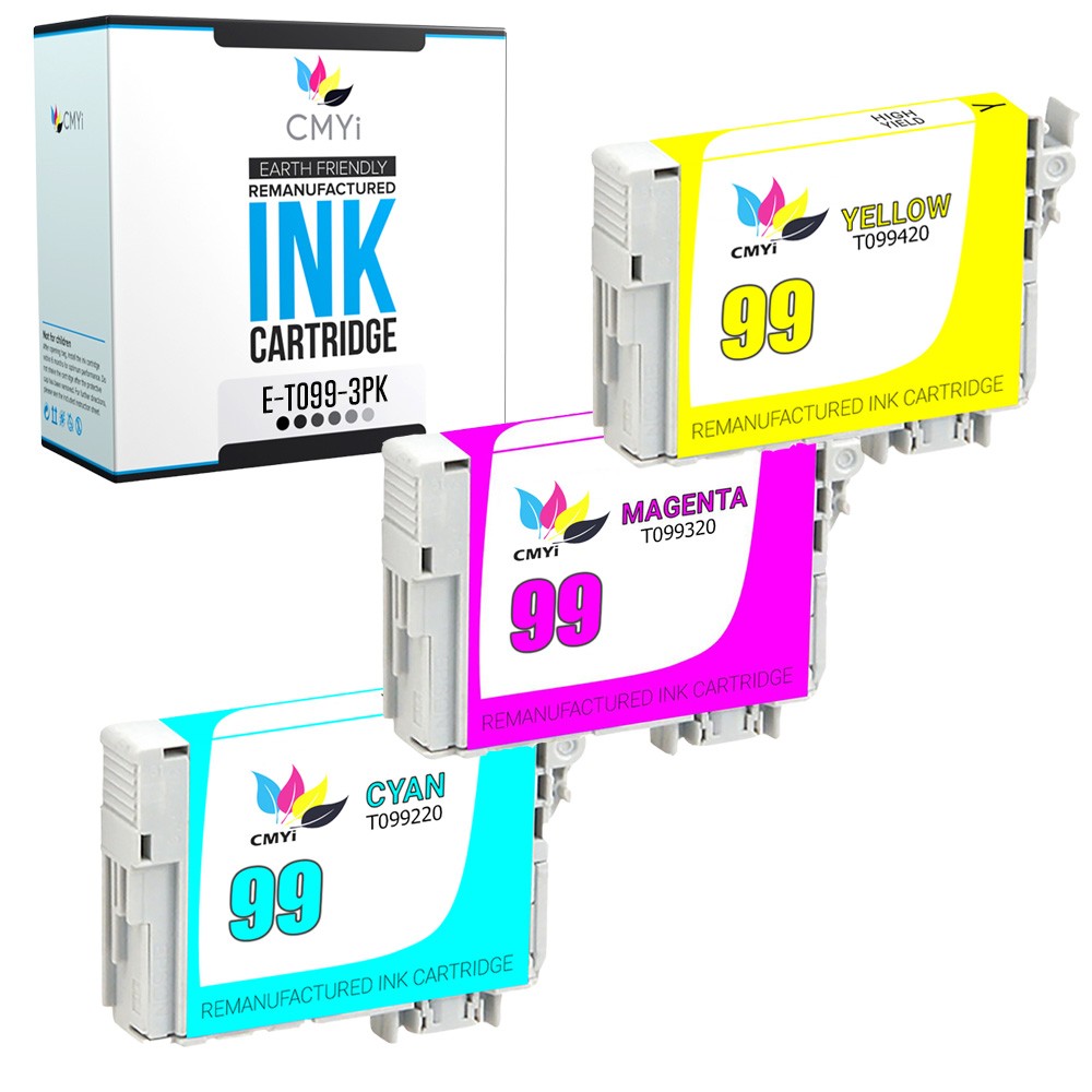 3PK CMYi Replacement Epson 99 Color Ink Cartridges for Epson Artisan 800 810 835