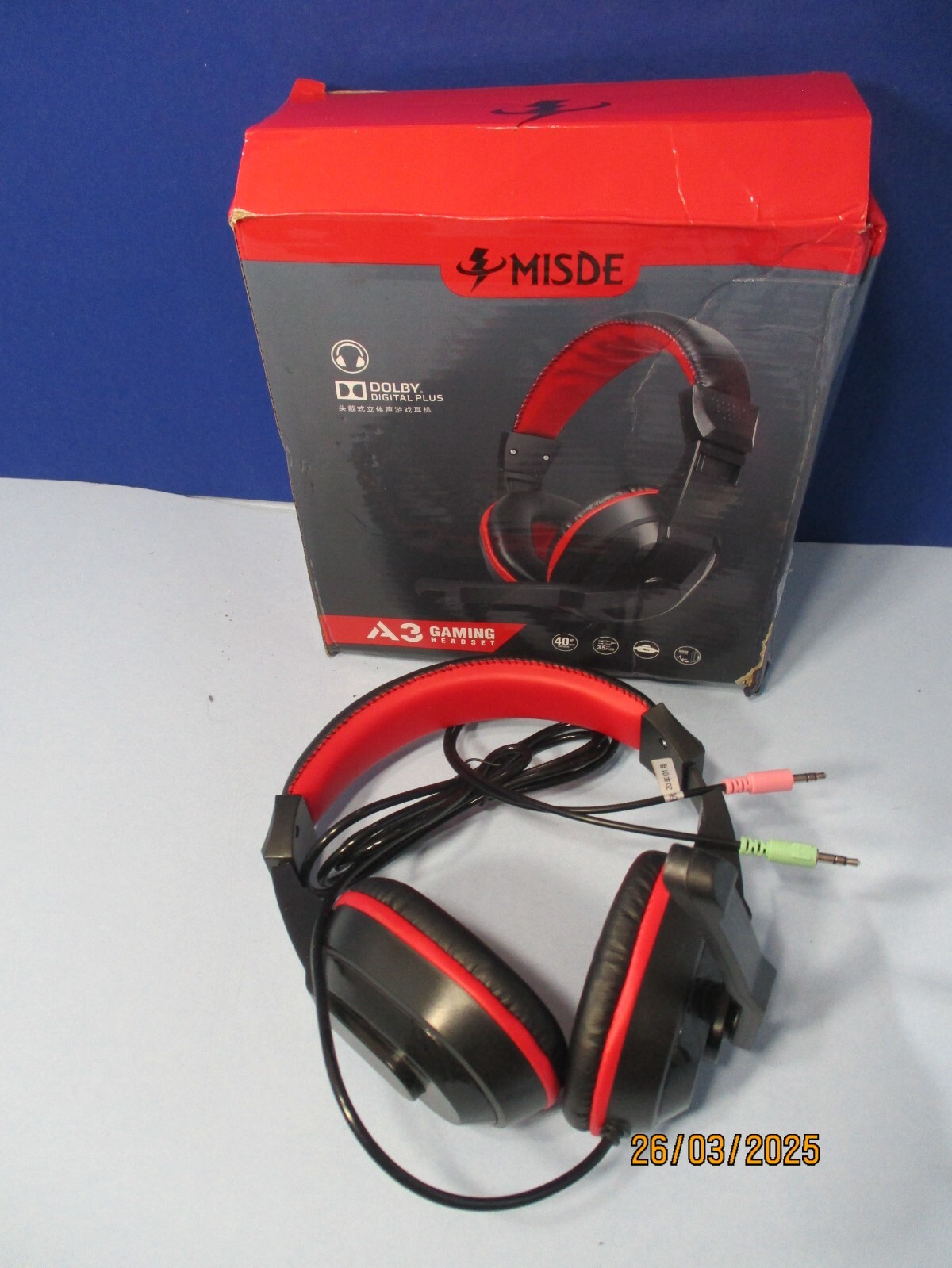 MISDE Dolby DIGITAL PLUS A Gaming Headset  Black &Red W/ Mic