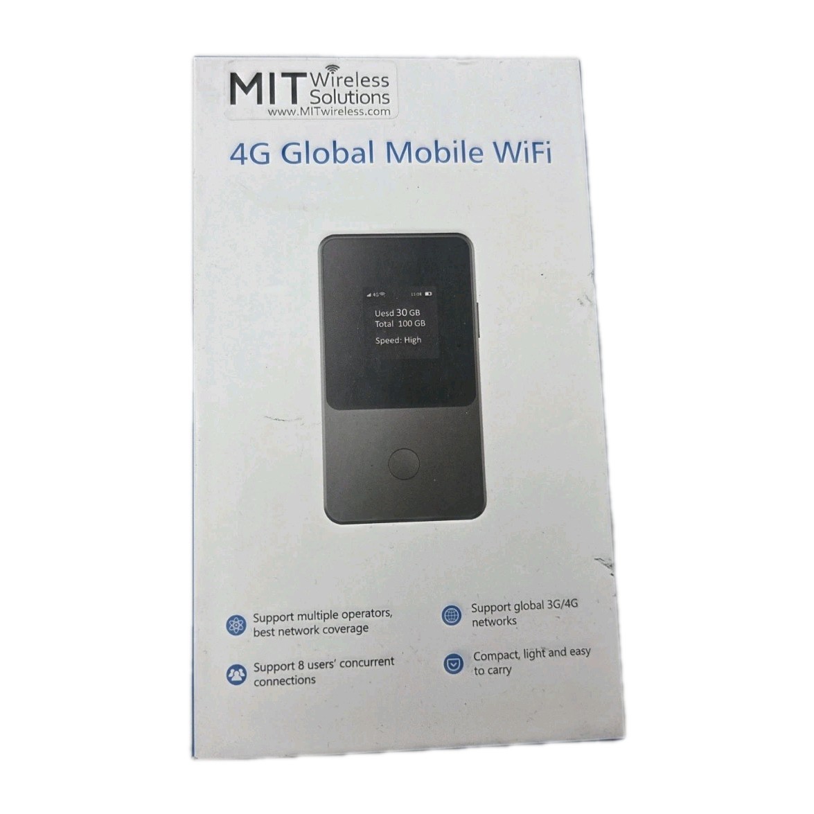 MITwireless T8+ Portable WiFi Hotspot No SIM or Contract -