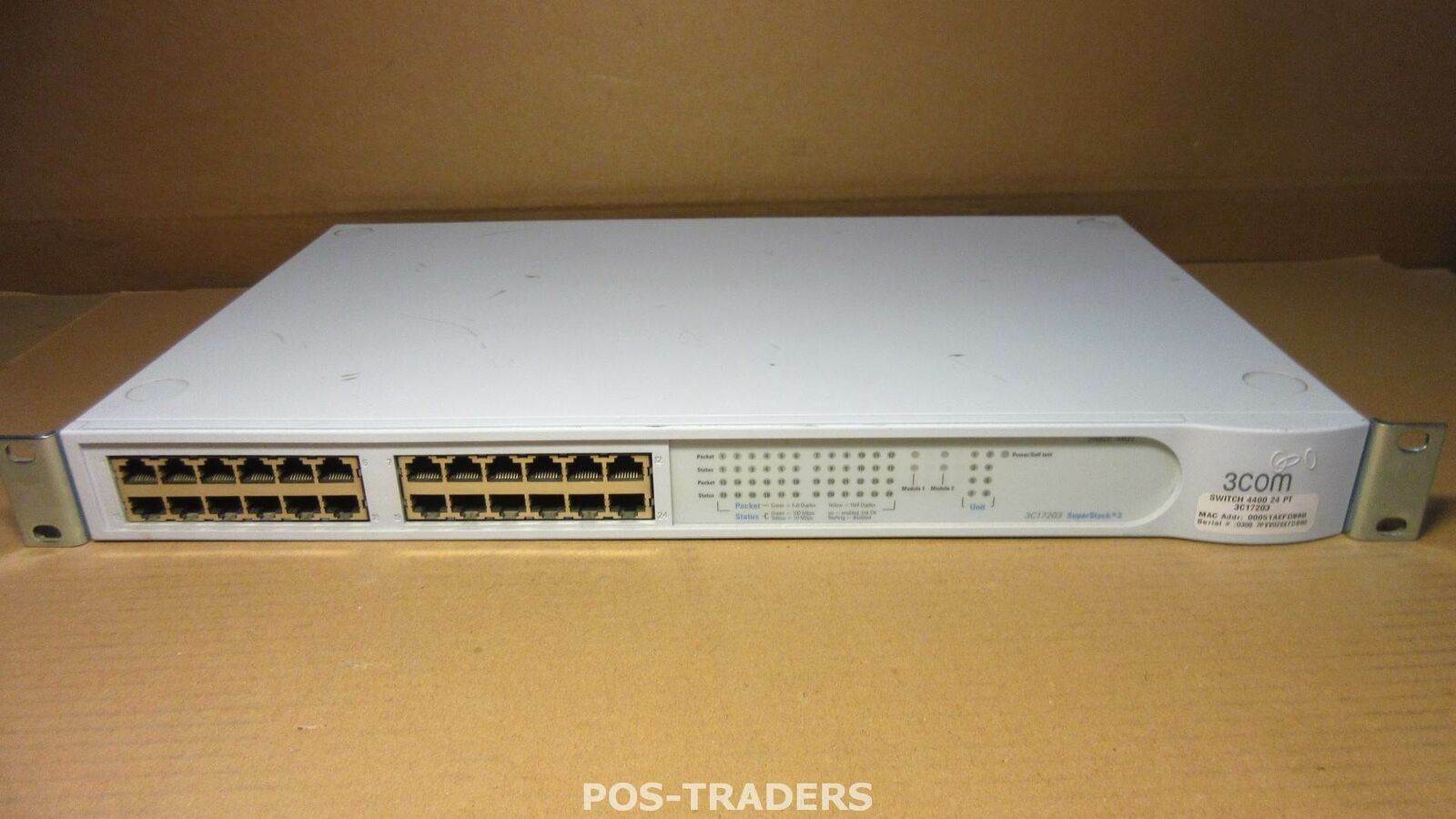 3Com 3C17203 4400 SuperStack 3 24-Port Switch 10/100 RJ-45 INCL 3C17224 MODULES