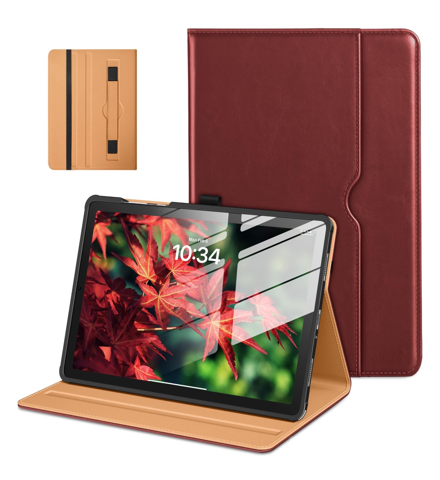 Premium Faux Leather Case for Samsung Galaxy Tab A11 Plus/A9+ 11" - Burgundy Red