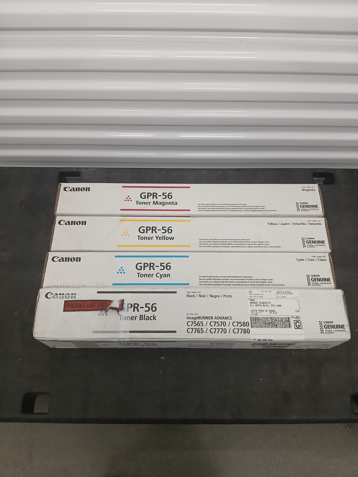 Set of 4 Canon GPR-56 Toner Cartridge  Cyan, Magenta, Yellow & Black  OEM