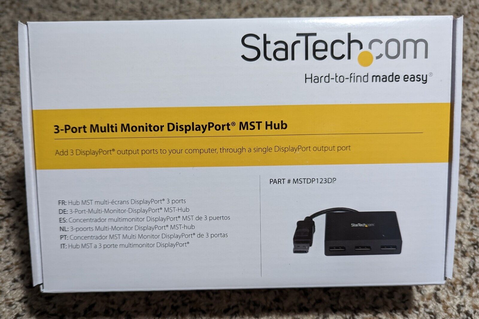 StarTech.com 3-Port Multi Monitor DisplayPort MST Hub - MSTDP123DP