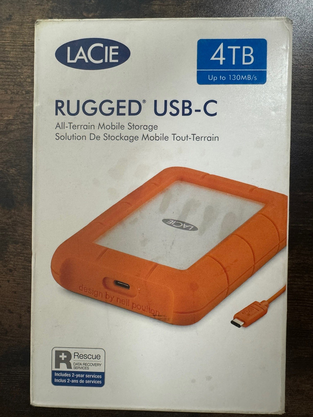 LaCie Rugged USB-C 4TB Portable Hard Drive