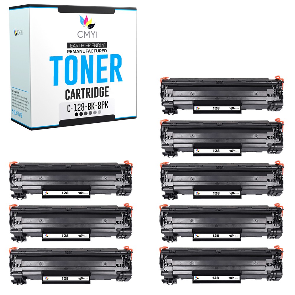 CMYi 8-Pack Replacement 128 Cartridges for Canon imageCLASS MF4770n MF4880dw