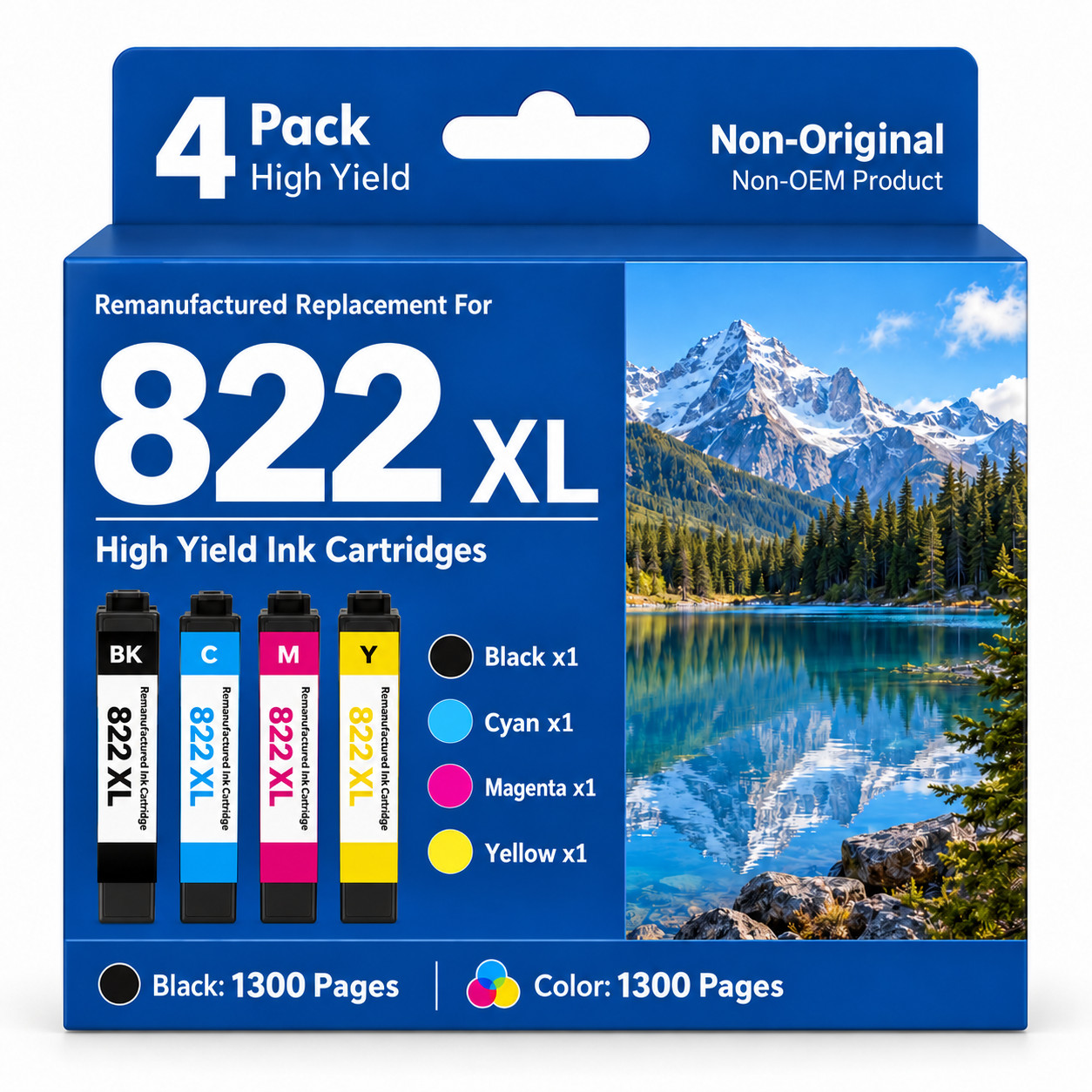 4Pack 822XL T882XL Ink Cartridge For Epson WorkForce Pro WF-3820 WF-4834 WF-4833
