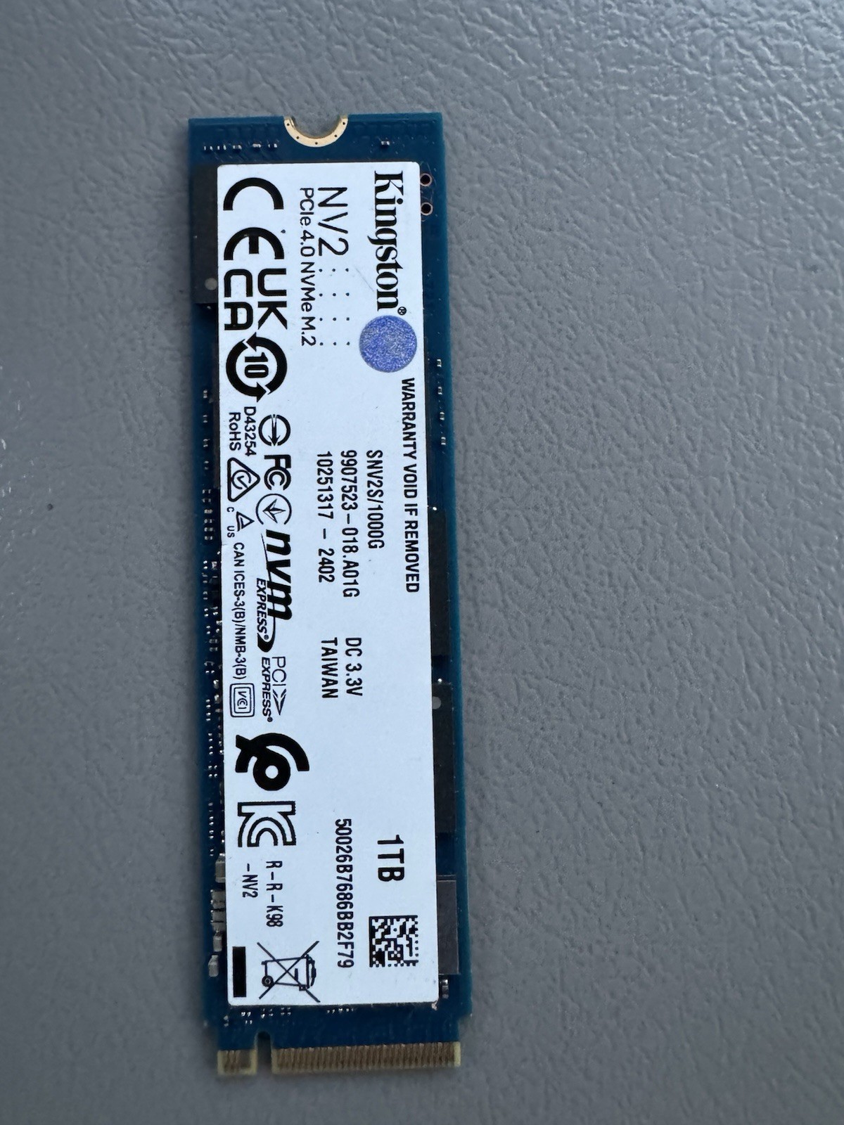 Kingston NV2 1TB SSD PCIe 4.0 NVMe M.2 Internal Solid State Drive SNV2S/1000G